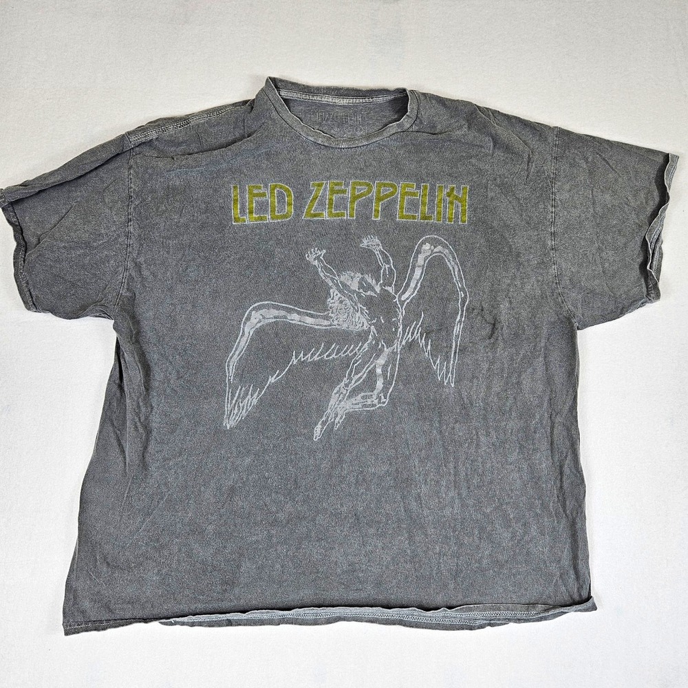 Led Zeppelin Gray Graphic T-Shirt Rock Pop Music Band Icarus Swan Song Tee Shirt